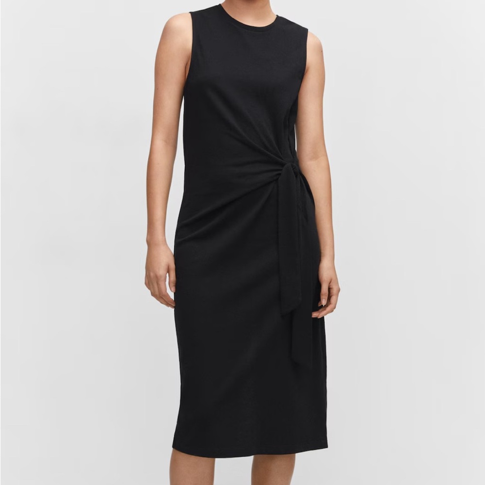 Bow cut-out detail sleeveless dress